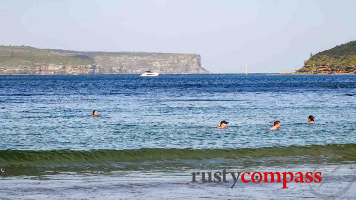 Sydney Heads in the distance from Balmoral Beach